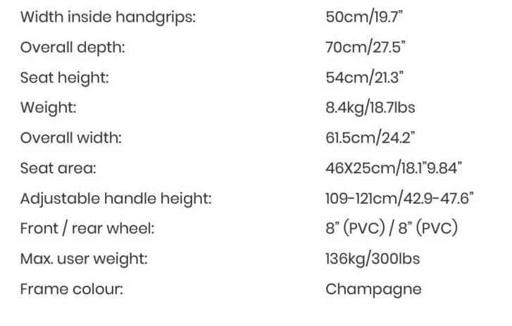 Dash Forearm walker specifications