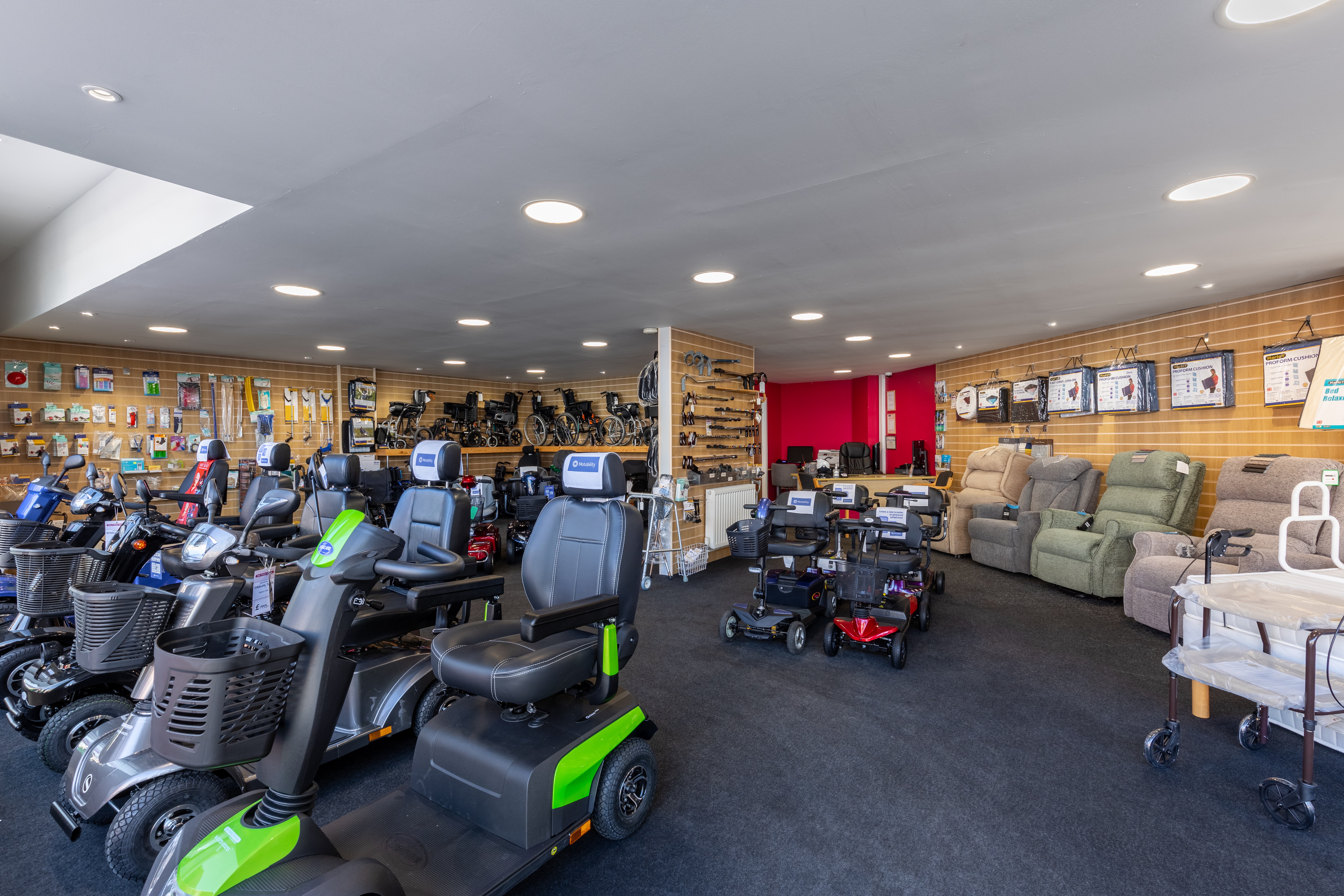 Mobility scooters at Clacton mobility shop