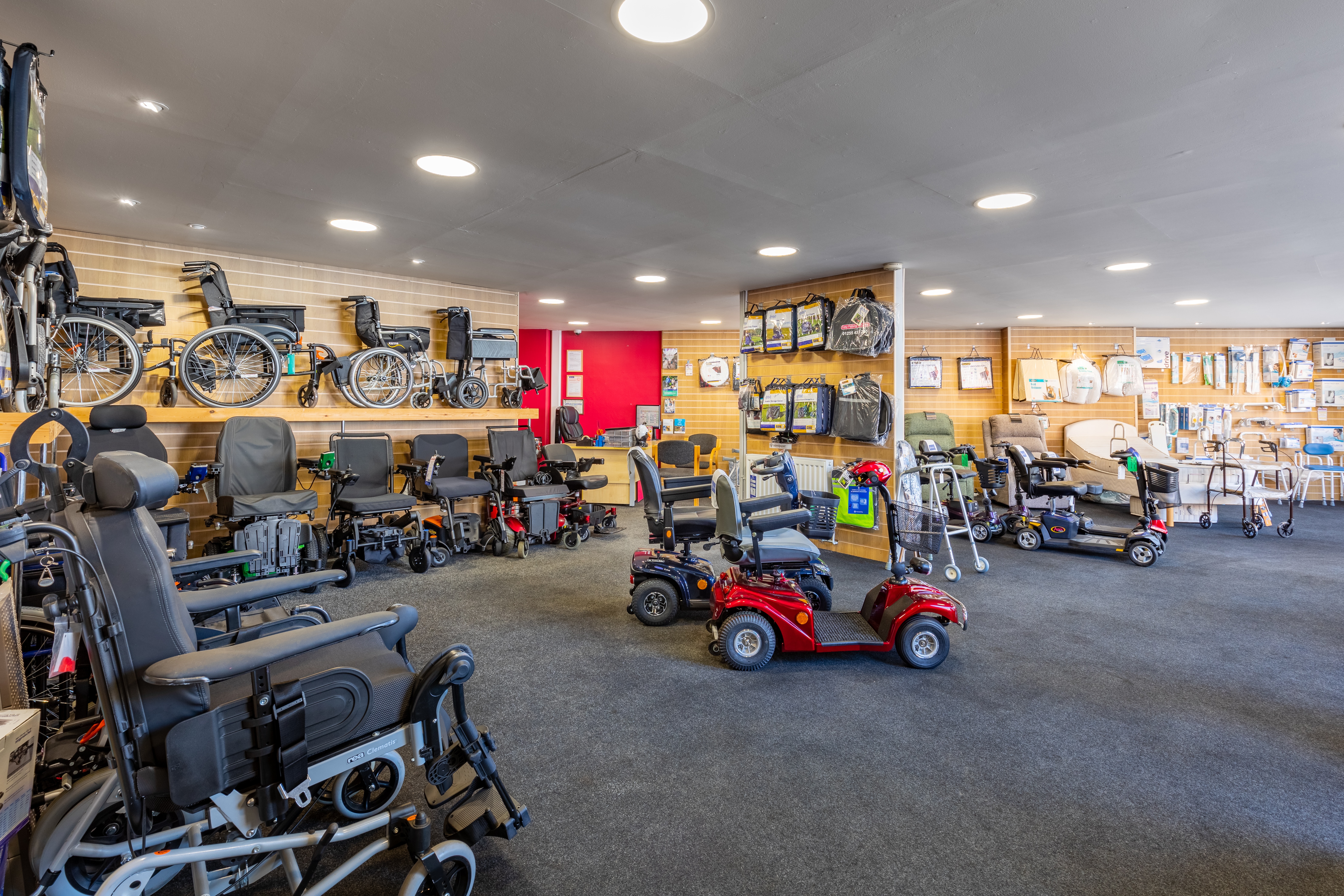 Power wheelchairs at Clacton mobility shop