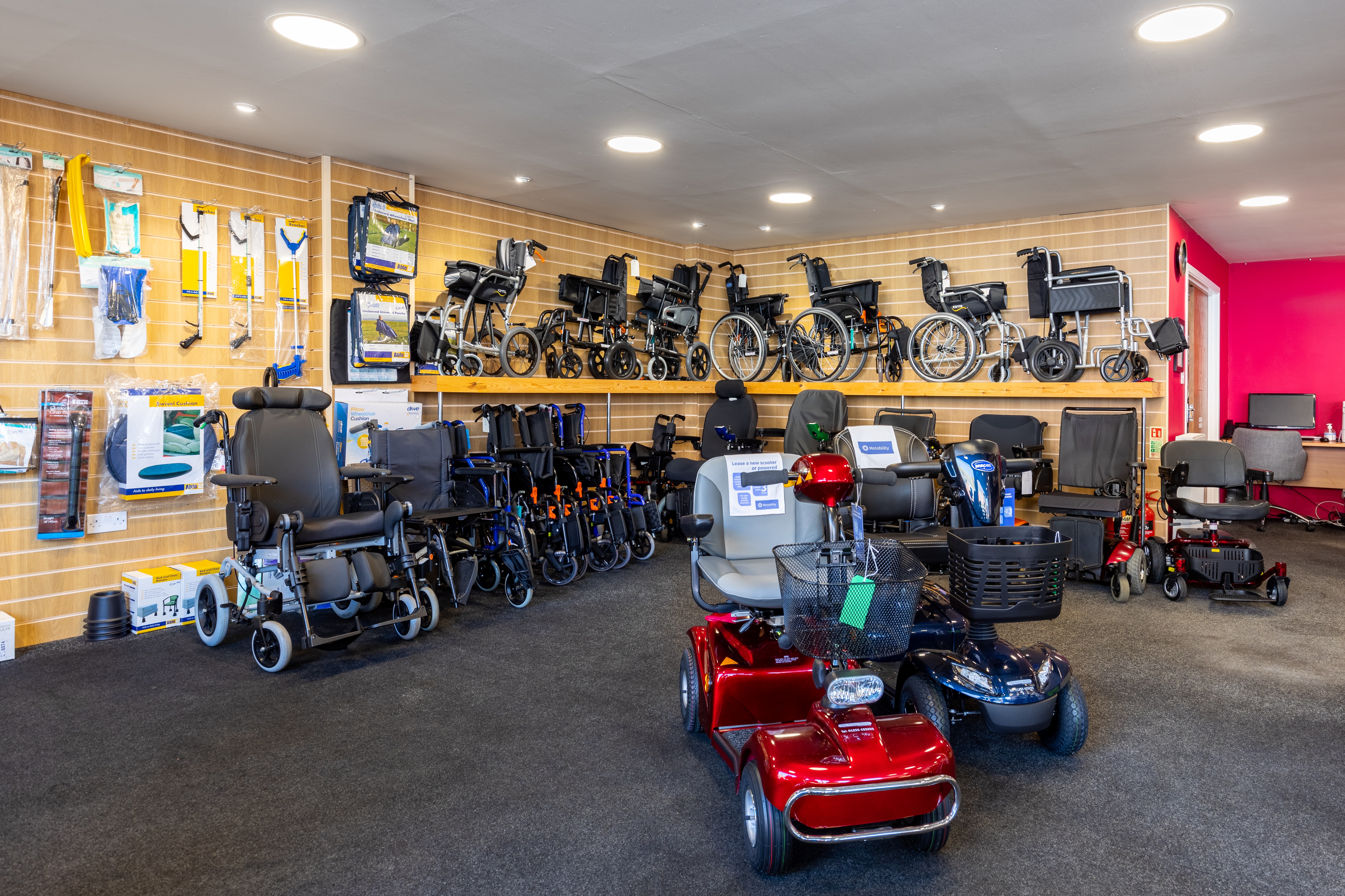 Transit wheelchairs at Clacton mobility shop