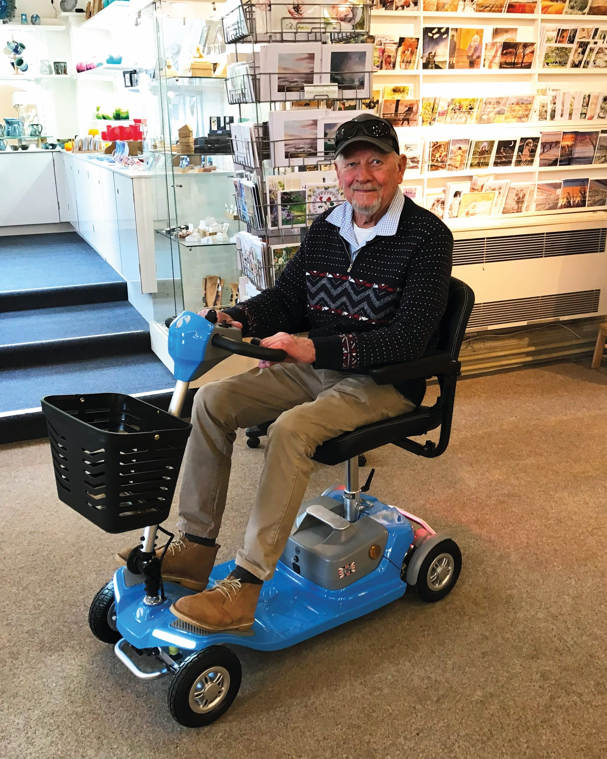 Luxe Rascal Mobility scooter inside shop