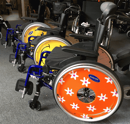 action junior paediatric wheelchairs with custom wheels