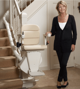 Rembrant Stairlift fitted to the inside of the staircase