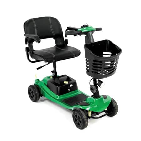 Vogue Lightweight travel mobility scooter brilliant green