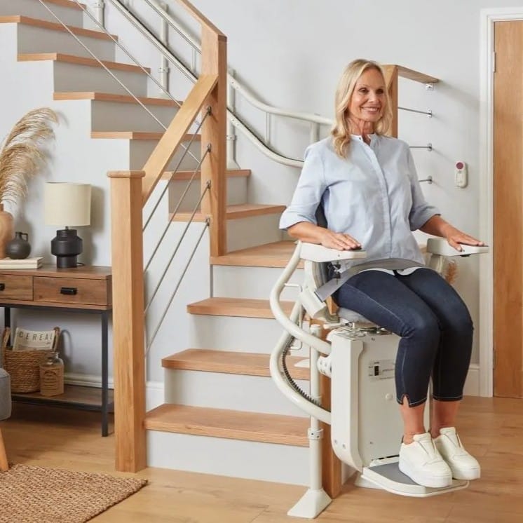 using ergo curve stairlift curved rail