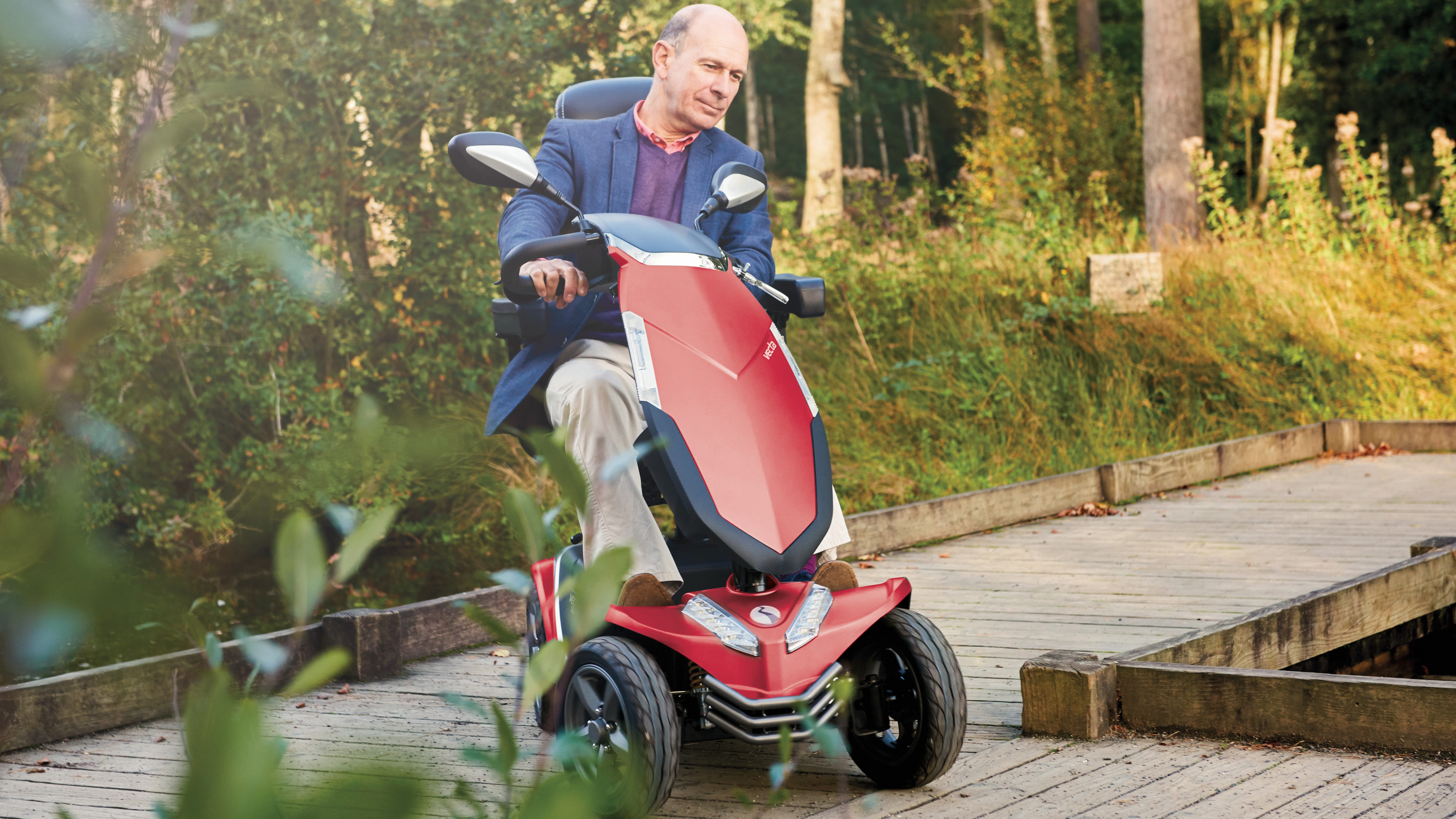 Vecta sport mobility scooter outside