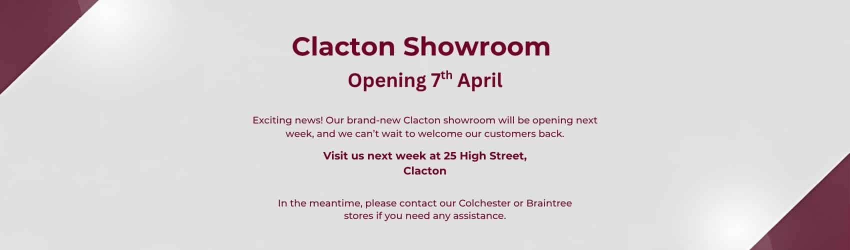 Our brand-new Clacton showroom will be opening at the end of March, and we can’t wait to welcome customers back. (1700 x 400 px) (1700 x 300 px) (1700 x 500 px)